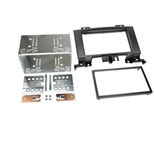 2-DIN monteringskit til Mercedes Sprinter W906 og VW Crafter fra 2006 og frem med metalramme og plastindramning.