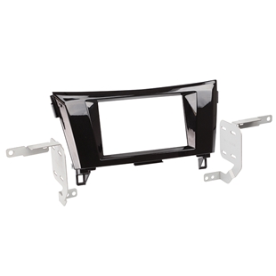 2-DIN monteringskit til Nissan Qashqai II J11 fra 2014 og frem, sort piano finish med metalbeslag