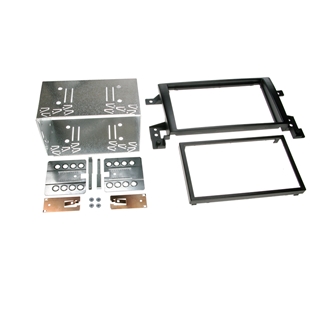 2-DIN installationskit i sort til Suzuki Grand Vitara 2005 og frem, inklusiv metalramme og monteringsdele