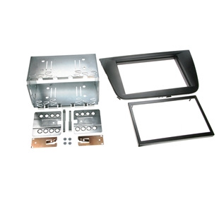 2-DIN montering kit til Seat Leon 1-p 2005-2010 i sort med metalbeslag og ramme til bilradio installation