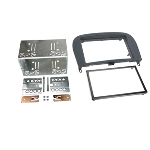 2-DIN monteringskit til Mercedes SL R230 2001 og frem i sort med metalramme og plastindramning