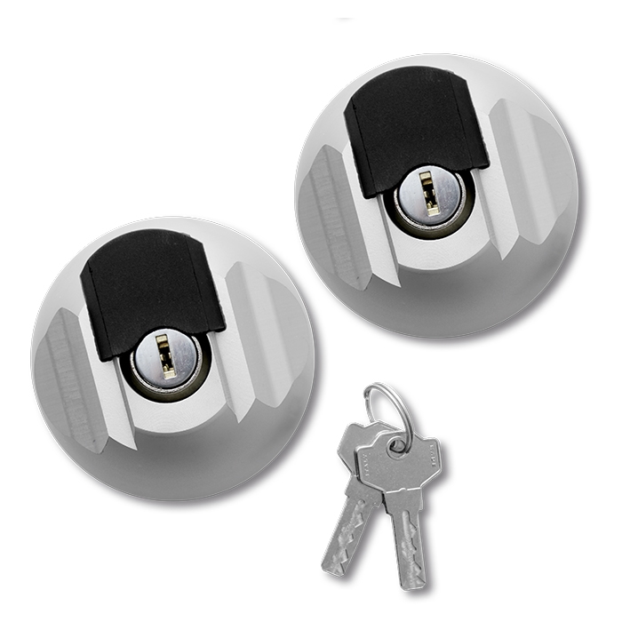 Disec75 varevognslås - Nøgle åbning - Sølv - 2 Stk.