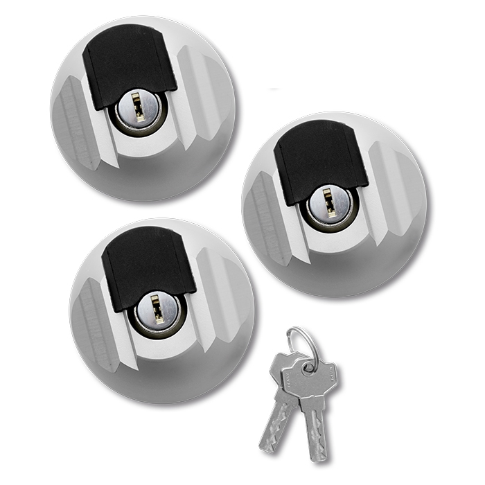 Disec75 varevognslås - Nøgle åbning - Sølv - 3 Stk.