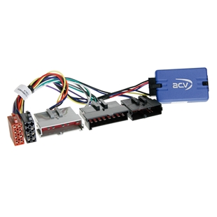 ACV ratstyring til Ford med JVC kompatible stik og farvede ledninger til nem installation