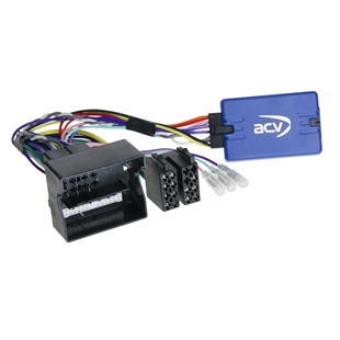 ACV ratstyring til Opel Antara med adapter til Alpine bilstereo, inklusiv kabler og stik.