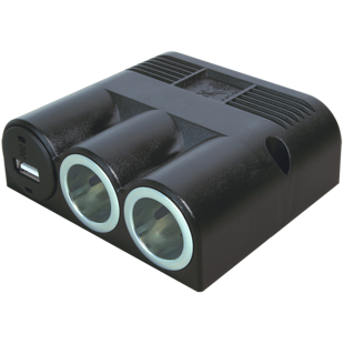 Strømudtag med 2+USB 16A (USB 1A)  til skruemontering