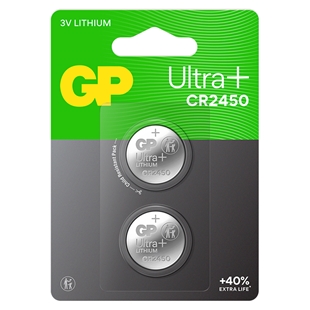 GP knapcelle, Lithium, CR2450, 2-pak