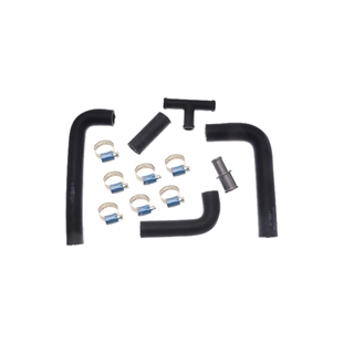 DEFA installationssæt til Mercedes e 200 cd med slanger og klemmer til montering og opvarmning.