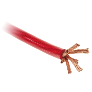 Rød ACV kabel 35mm2 med 25 meter længde og kobberledere, klar til elektriske installationer.