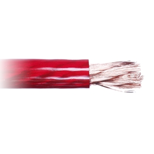 Rød ACV 50mm2 kabel med "rubber touch" isolering og kobberledere, 15 meter lang