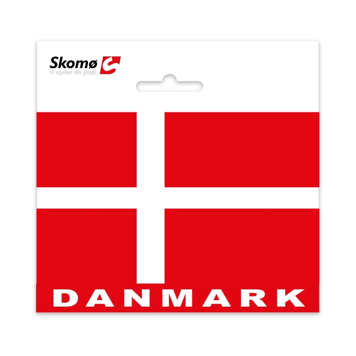 Dk flag med "danmark" 12x9 cm (Udgået)