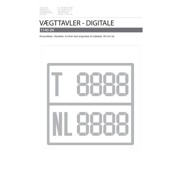 Digital vægttavler m/nytte last sølv