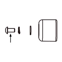 Teknisk illustration af BuzzRack reservedel 140-1105-004 med delkomponenter til montering