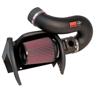 K&N filter 57-7000 performance luftfilter med sort indtagsrør og rød filtreringsenhed til bilmotoroptimering