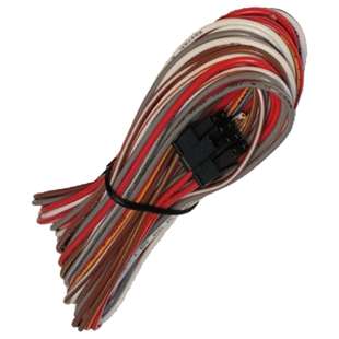 P4 in/output2-kabel til dvs90 med flere farvede ledninger og sort stik, velegnet til elektronikforbindelser