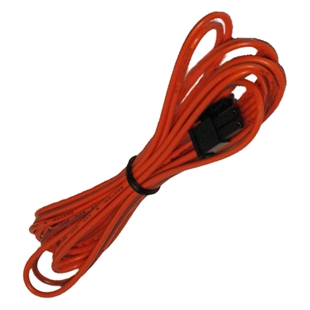 Rød P5 can-bus kabel til dvs90 med sort stik og fastgørelse, velegnet til elektrisk kommunikation mellem kontrolenheder.