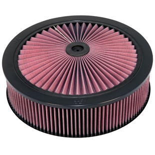 K&N filter 66-3060 rundt luftfilter med pink folder og sort gummiramme til bilmotorer