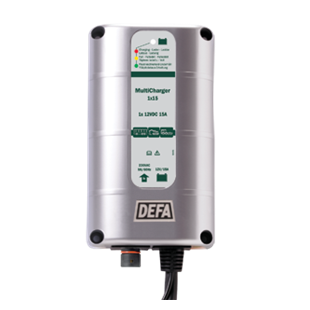 DEFA multicharger 12v 1 x 15a, schuko