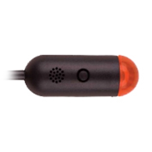 DEFA rød blinkdiode til DVS90 med sort hus og kabel tilslutning, kompakt design.