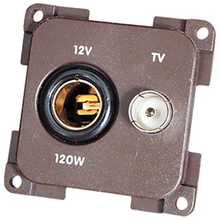 Vægudtag 12vdc/tv grå