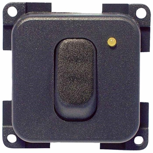 Enkelt kontakt 12v m.led grå