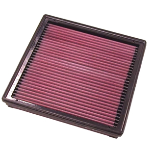 K&N filter 33-2297 luftfilter med genanvendeligt design og effektiv filtrering til bilmotorer, firkantet form med pink filtermat
