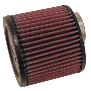 K&N filter BD-6506, rund luftfilter med rød filtreringsdug og sort ramme til motorer
