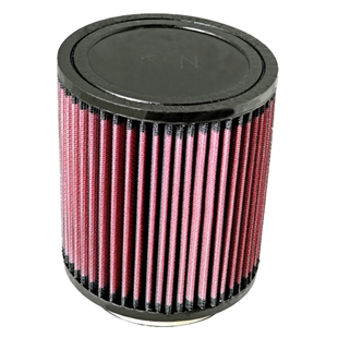 Rund K&N filter RU-5114 med sorte ender og rød filtreringsmateriale til forbedret luftstrøm og motorpræstation