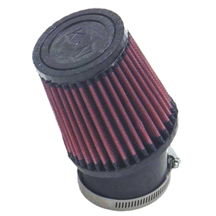 K&N filter SN-2530 med konisk form og rød filtreringsmateriale, designet til forbedret luftgennemstrømning i bilmotorer.