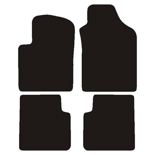 Velour måtter Fiat 500 2007-2012 - 2x hul i venstre for