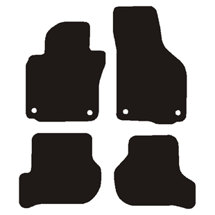 Måtter VW Golf VI 2009-2012 Sort nålefilt