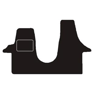 Sort formåtte til VW Transporter T5 fra 2003 og frem, designet til præcis pasform og beskyttelse af bilens gulv.