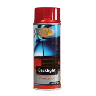 Spraydåse med Motip Lygtemaling i rød farve, 400 ml, velegnet til billygter og autolakering.