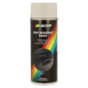 Spraydåse med varmefast grå maling 400ml, hittebestandig op til 800 grader, mærke Motip.
