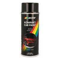 Motip Autoacryl spray 51020 400ml i sort med regnbuefarvet design, kompakt autolak på spray til bilreparation og lakering.