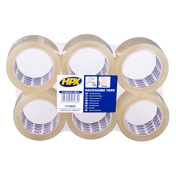 HPX pakketape klar 50mm x 66m (6rl)
