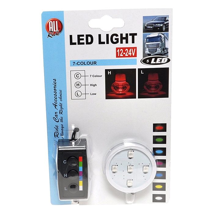 LED lys med 7 farver 12-24 volt til Poppy