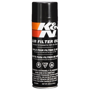 Spraydåse med K&N olie spray 200ml til vedligeholdelse af luftfiltre, sort og orange design, brandfarlig væske