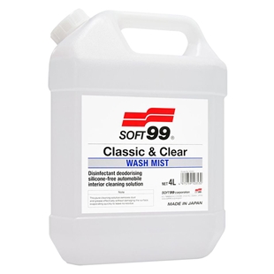 Soft99 Wash Mist interiør rens antibakteriel 4L med sprayflaske, effektiv til desinfektion og rengøring af bilens indvendige ove