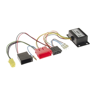 ACV can bus adapter med ledningsnet til Audi og Skoda, sort plastboks med flerfarvede stik og kabler
