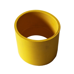 Gul Tornado tubes adaptor med diameter på 77 mm, rund og robust tilslutningsstykke.