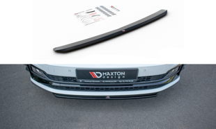 Maxton Front Splitter V.4 VW Polo Gti Mk6 - Gloss Black