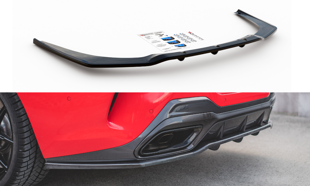 Maxton Central Rear Splitter (With Vertical Bars) BMW 8 Coupe M-Pack G15 - Gloss Black