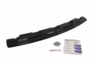Maxton Central Rear Splitter For BMW 5 F11 M-Pack - Without Vertical Bars (Fits Two Single Exhaust Ends) - Gloss Black