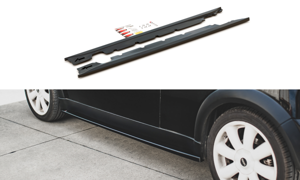 Maxton Side Skirts Diffusers Mini Cooper / One R50 - Gloss Black
