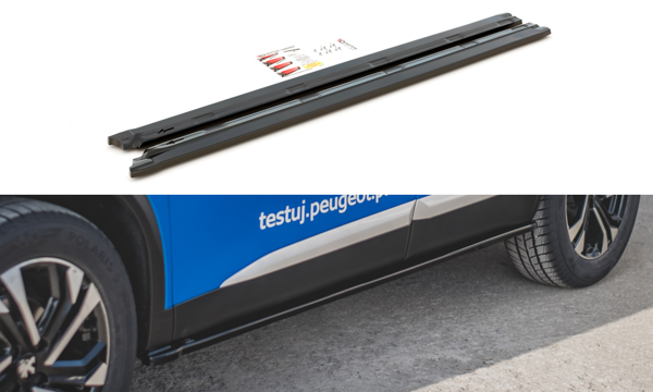 Maxton Side Skirts Diffusers Peugeot 2008 Mk2 - Gloss Black