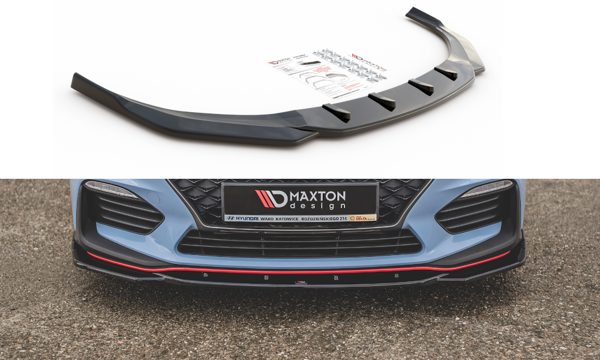 Maxton Front Splitter V.4 Hyundai I30 N Mk3 Hatchback/ Fastback - Gloss Black