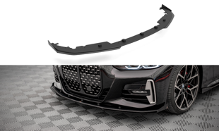 Maxton Street Pro Front Splitter + Flaps BMW 4 M-Pack G22 - Black-Red + Gloss Flaps