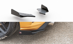 Maxton Racing Durability Rear Side Splitters + Flaps Ford Focus St Mk4 - Black + Gloss Flaps    
