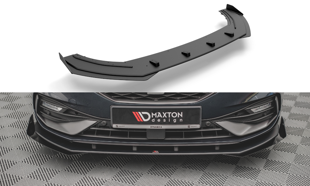 Maxton Street Pro Front Splitter + Flaps Seat Leon Fr Mk4 - Black + Gloss Flaps    